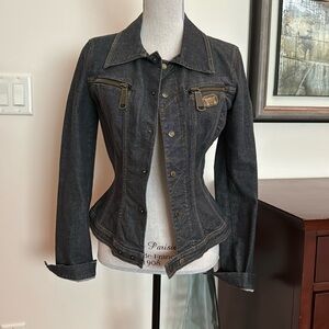 D&G corset piping fitted jean jacket, size XS